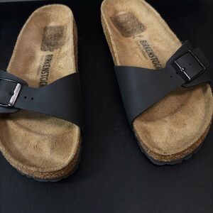 Birkenstock Black and Tan Women's Sandals